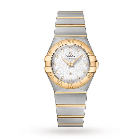 omega constellation ladies 27mm coaxial bicolour automatic watch|constellation watches for women.